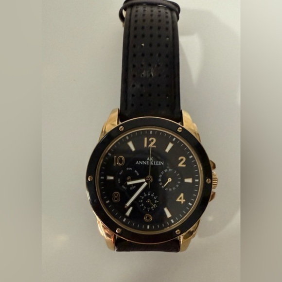 ANNE‎ KLEIN 10/9656 WOMENS WATCH. BLACK LEATHER BAND. - Picture 12 of 12